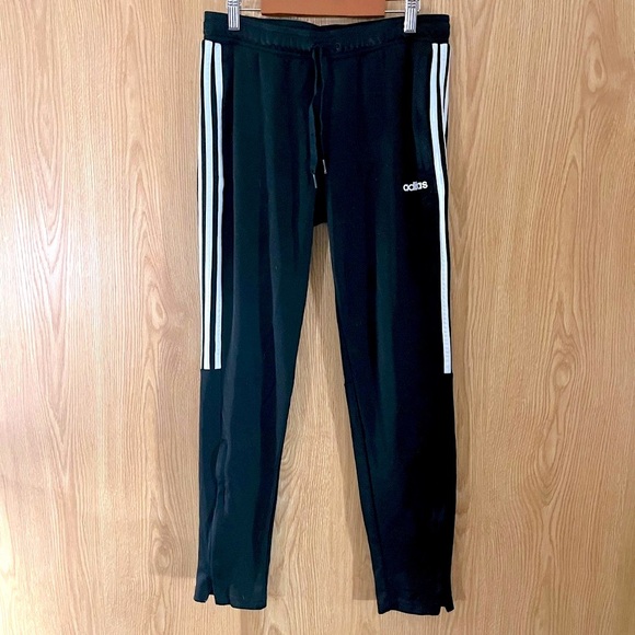 Adidas Black Joggers Workout Ankle Zip Pants - Picture 1 of 3